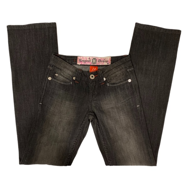 Request Denim | NWOT Bootcut Jeans Faded Black Wash Size 24 - Picture 15 of 15